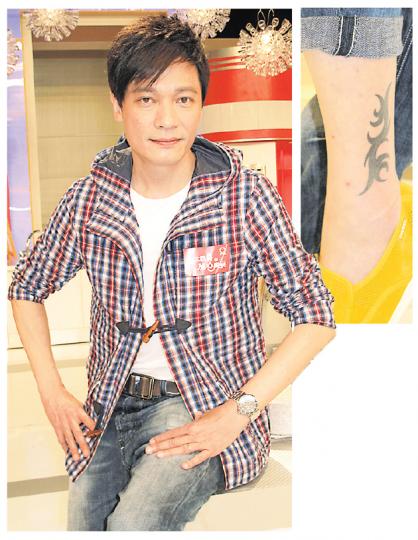 羅嘉良大騷腿上代表與太太蘇岩「同心」的紋身（右上圖），更自爆兩夫妻平時在家愛玩煮飯仔。（攝影/記者：鍾一虹） 阮兆祥（左）與薛家燕（右）主持飲食節目，相信會歡樂性十足。（攝影/記者：鍾一虹）