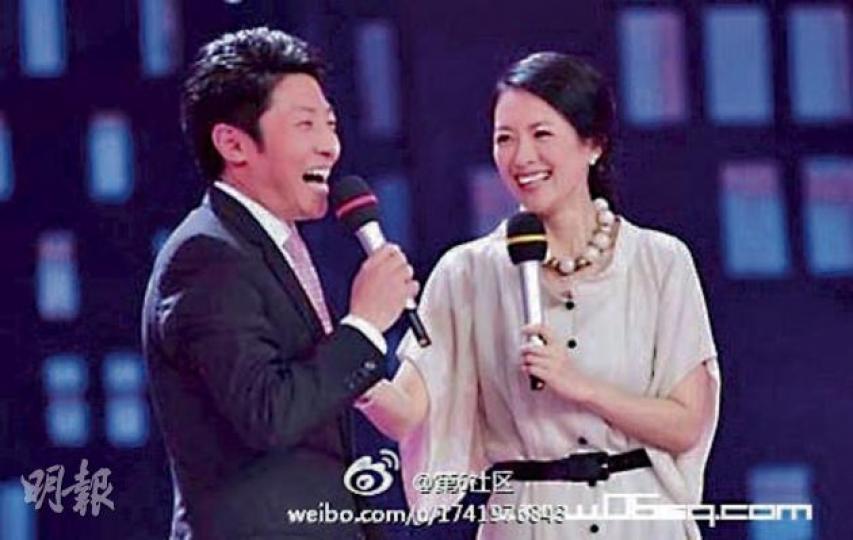 章子怡與撒貝寧(左)的緋聞鬧得熱烘烘。(微博圖片) 章子怡與撒貝寧(左)的緋聞鬧得熱烘烘。(微博圖片)