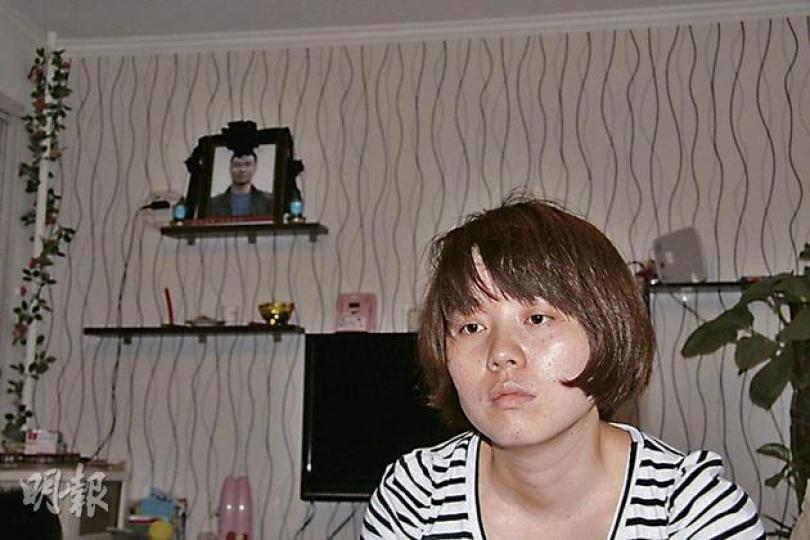 丁志健妻子至今無法接受丈夫溺斃慘劇。(明報記者攝) 丁志健妻子至今無法接受丈夫溺斃慘劇。(明報記者攝)