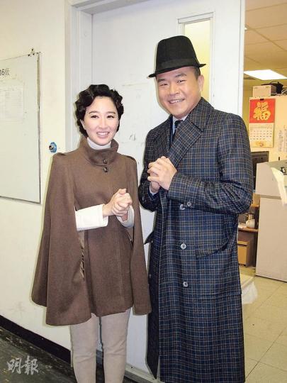 李啓傑（右）暫做Bobby替身，與關詠荷（左）於《情逆三世緣》做對手戲。（攝影/記者：梁榮達、鍾一虹）