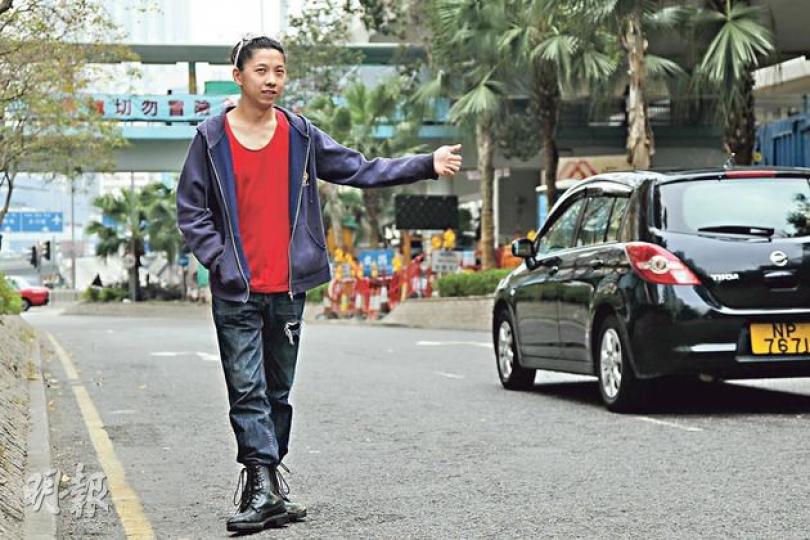 豪仔「順風車 Hong Kong Hitchhiking」發起人(林俊源攝) 豪仔「順風車 Hong Kong Hitchhiking」發起人(林俊源攝)