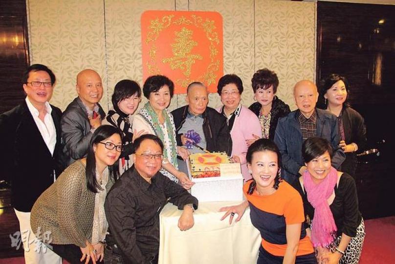 邱德根89歲壽辰，日前契女黎燕珊與一眾亞視藝員提早為壽星公慶祝。（攝影/記者：魏幼芳）