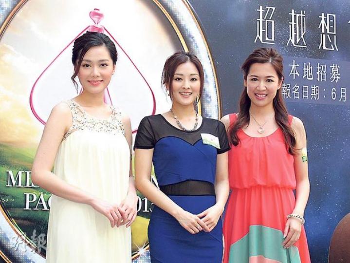 湯洛雯（左起）、張名雅與岑杏賢呼籲靚女參選港姐。（攝影/記者：楊安莉）
