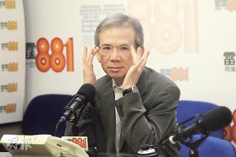 行會召集人林煥光昨於商台節目《政經星期六》接受訪問，為個別行會成員「平反」，他批評外界早前指現屆行會成員不及港英年代，意見是不公道。（林俊源攝）