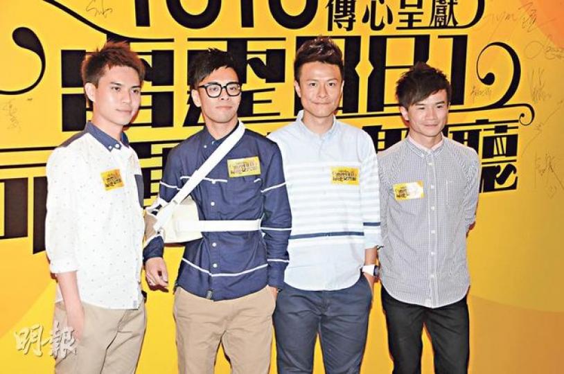 C AllStar成員梁釗峰(右)表示與栢芝傾合作,並非姊弟戀。(攝影﹕孫華中) C AllStar成員梁釗峰(右)表示與栢芝傾合作,並非姊弟戀。(攝影﹕孫華中)