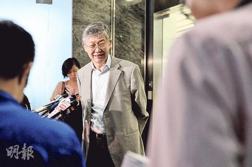 中原地產及免費報章《am730》創辦人施永青表示,不認為周二被襲案與他投資的報章立場有關。(葉家豪攝) 中原地產及免費報章《am730》創辦人施永青表示,不認為周二被襲案與他投資的報章立場有關。(葉家豪攝)