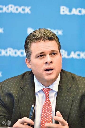 貝萊德董事總經理兼環球策略師Michael Trudel認為利率回升已是大勢所趨，定息產品「發圍」空間十分有限，故看淡其投資前景。（黃志東攝）