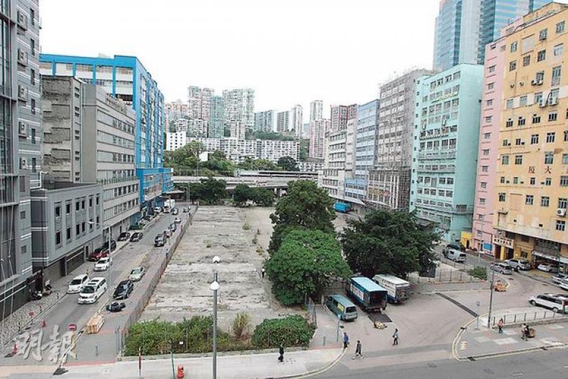 觀塘恒業街、偉業業街與觀塘道交界一地，由新加坡主權基金淡馬錫旗下的豐樹產業，以37.69億投得，每呎樓面地價5708元，貼近市場估值上限，並創東九龍商業地新高。（李澤彤攝）