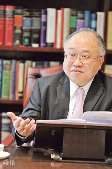 身兼行政會議非官守議員，以及知識產權貿易工作小組副主席的廖長城表示，香港可憑着與內地的合作關係，做好「超級聯繫人」（super-connector）的角色，成為國際知識產權貿易平台。（胡景禧攝）
