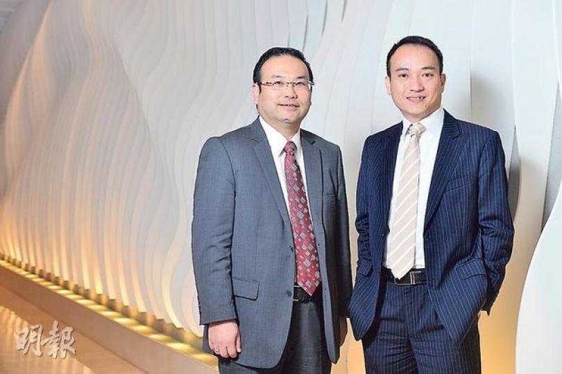 利嘉閣「刁王」邱景賢（左）、施文欣（右）皆認為，在樓市成交萎縮下，地產代理必須尋找新商機以自救。（黃志東攝）