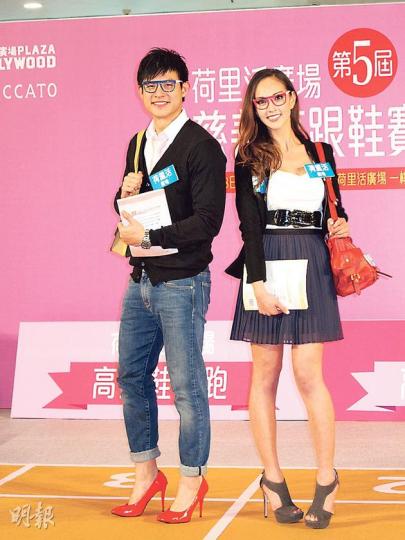 趙勁皓首次穿高跟鞋,與性感示人的Jessica C.同樣搶鏡。(攝影/記者:林蘊兒) 趙勁皓首次穿高跟鞋,與性感示人的Jessica C.同樣搶鏡。(攝影/記者:林蘊兒)