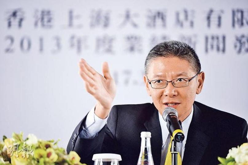 大酒店董事總經理兼行政總裁郭敬文稱，今年頭2個月香港及內地酒店出租率較去年為佳，對今年出租率看法正面。（葉家豪攝）