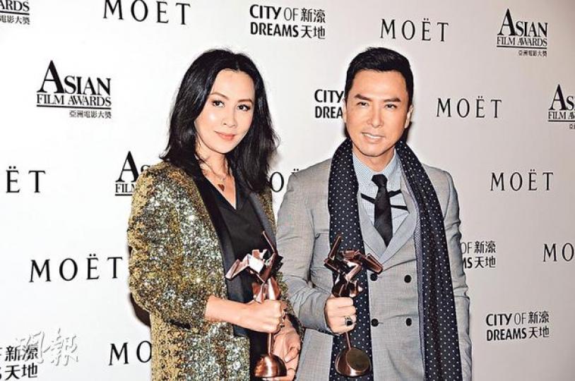 甄子丹與劉嘉玲成為「傑出亞洲演員大獎」得主。（攝影：鍾偉茵）韓國男星金南佶笑言睇港產片長大。（攝影：鍾偉茵）日本女星栗山千明希望與香港電影人多作交流。（攝影：鍾偉茵）