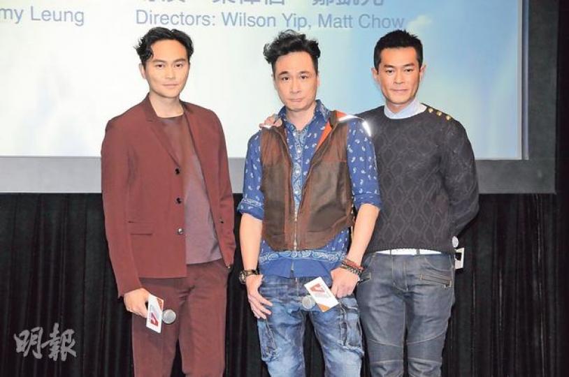 張智霖與吳鎮宇再合作《衝上雲霄》電影版，更加上古天樂，3大型男演出更添吸引力。（攝影﹕孫華中）黎明除自導自演一部電影，更監製3D動畫《小金剛紐約大冒險》。（攝影﹕孫華中）王菀之、鄭伊健及周秀娜合作新片《分手100次》。（攝影﹕孫華中）余文樂、文詠珊、張震、張家輝及張學友合演新片《赤盜》。（攝影﹕孫華中）林建岳昨日領軍出席「香港影視娛樂博覽」，並公布今年公司的電影製作。（攝影﹕孫華中）