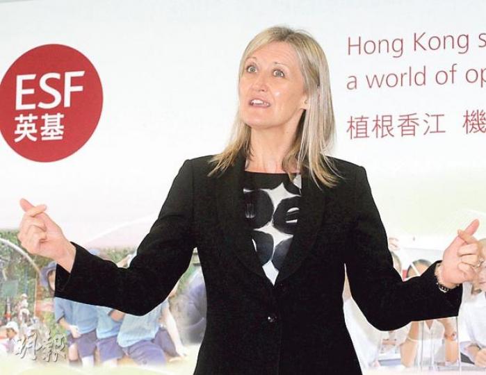 英基行政總裁葛琳稱，正研究多項開源節流措施，例如學校管理層以往是到世界各地招聘教師，改以網上平台招聘及面試。（李紹昌攝）
