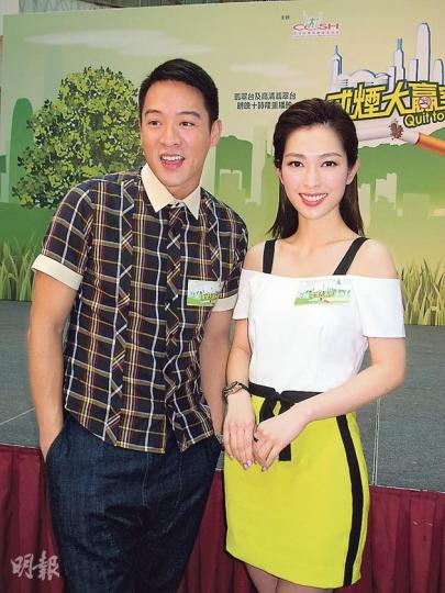 陳智燊（左）與宋熙年（右）這對緋聞男女大耍花槍，被取笑似夫妻。（攝影/記者：葉靜文）