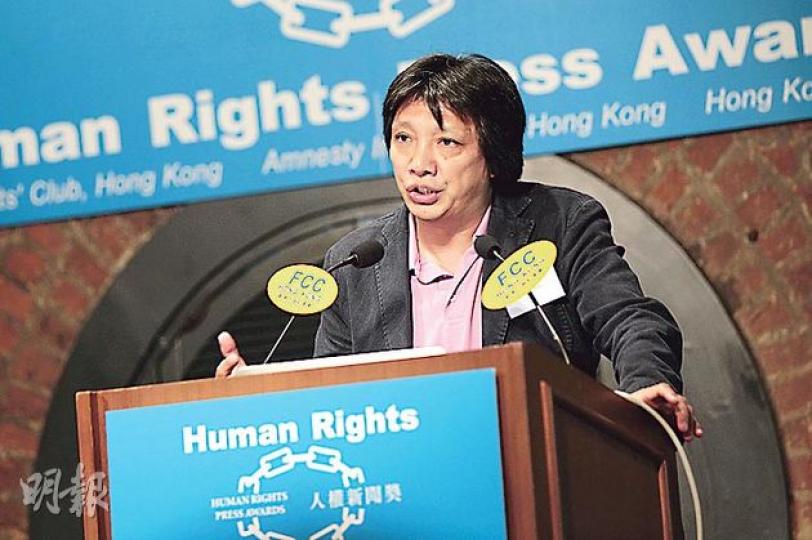 蕭強(圖)昨參加人權新聞頒獎禮,稱自去年開始,內地相關部門對互聯網的打壓變得更積極且範圍更廣。(李澤彤攝) 蕭強(圖)昨參加人權新聞頒獎禮,稱自去年開始,內地相關部門對互聯網的打壓變得更積極且範圍更廣。(李澤彤攝)