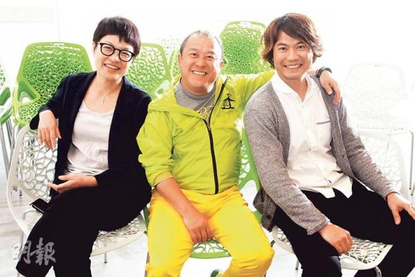 《桃姐》金像獎最佳編劇陳淑賢（左起）、曾志偉、《衝上雲霄II》監製陳維冠打造《女人俱樂部》，希望透過一眾女神重拾自信的演出，發放正能量。（攝影：梁迺楠） （明報製圖）
