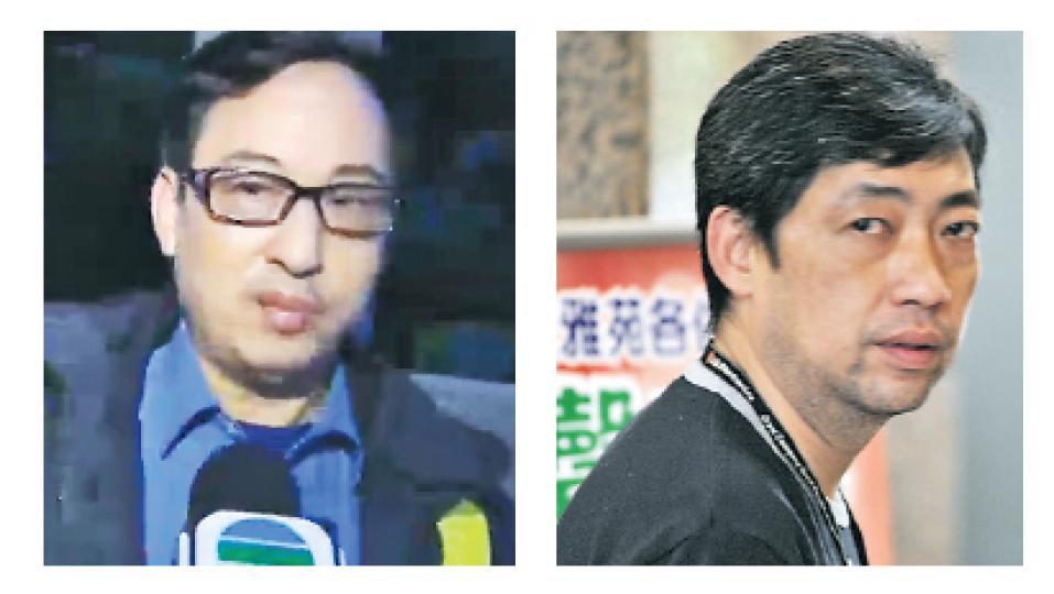 目擊開槍經過的夜更保安李保昌(左圖)事後接受訪問,未幾保安公司分區經理陳先生(右圖)向他說「你今日唔使返啦」,在傳媒追問下,公司其後稱只是言語誤會,沒有解僱受訪保安員。(無綫新聞畫面、衛永康攝) 目擊開槍經過的夜更保安李保昌(左圖)事後接受訪問,未幾保安公司分區經理陳先生(右圖)向他說「你今日唔使返啦」,在傳媒追問下,公司其後稱只是言語誤會,沒有解僱受訪保安員。(無綫新聞畫面、衛永康攝)
