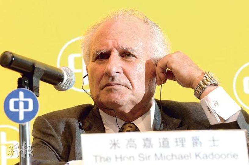 中電早前質疑由內地輸電供港耗資巨大，但昨日中電態改稱在內地建輸電網絡成本長期來看不算大。圖為中電控股主席米高嘉道理。（劉焌陶攝）