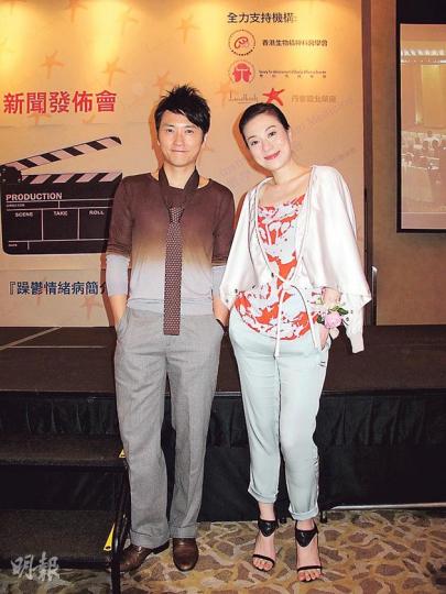 高皓正與張可頤飾演情侶，由於對方身形高䠷，故他會用鞋墊「增高」拍攝。（攝影/記者：楊安莉）