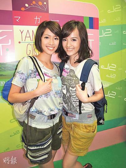 陳嘉寶(右)與蔡思貝均覺得李悅彤的報道很奇情。(攝影/記者:鍾一虹) 陳嘉寶(右)與蔡思貝均覺得李悅彤的報道很奇情。(攝影/記者:鍾一虹)