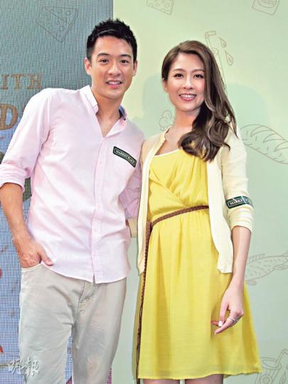 陳敏之與陳智燊拍住上拍超市廣告。(攝影/記者:李潔盈) 陳敏之與陳智燊拍住上拍超市廣告。(攝影/記者:李潔盈)