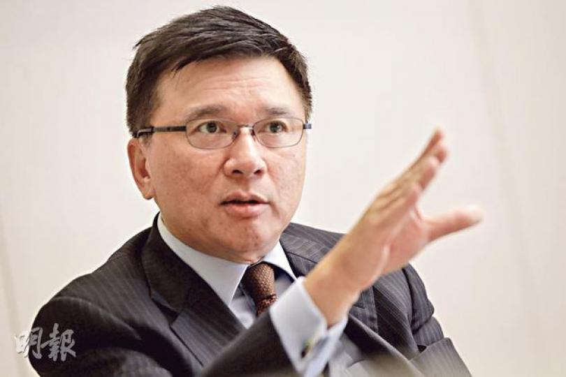 財經事務及庫務局長陳家強指出，內地是希望香港珍惜一國兩制的優勢，香港若失去中國大陸這塊「腹地」，其競爭力將大減。（李澤彤攝）