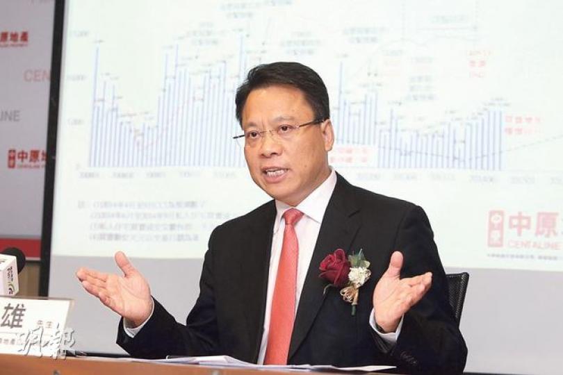 近日代理行紛轉軚睇好後市，中原亞太區總裁黃偉雄昨以「調整結束、樓價回升」來形容最新樓價走勢。（林俊源攝）