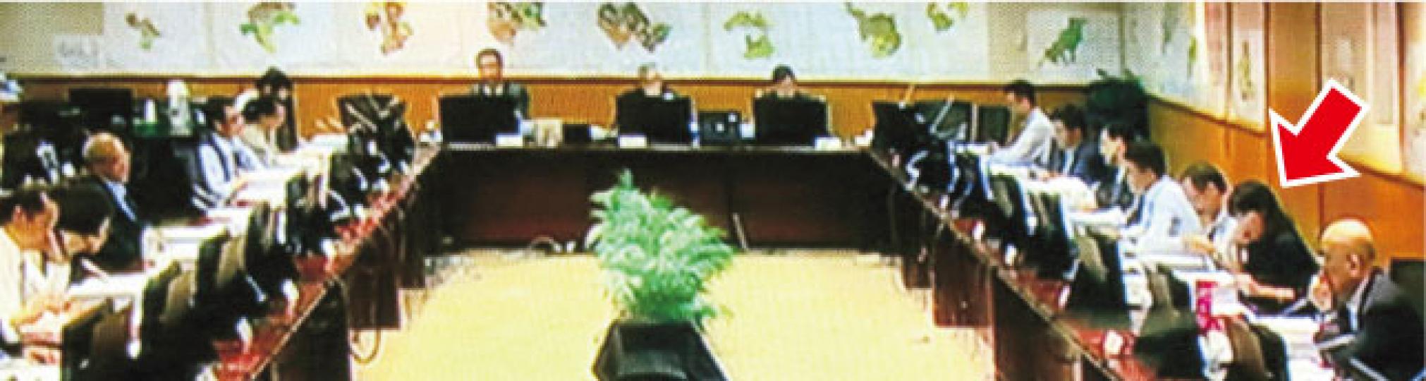 林嘉芬(紅箭嘴示)今年向城規會鄉郊小組提交擴建村屋申請,身為該小組官方委員的她,7月25日出席會議,直至小組開始審理其個案,遂離開會議室。委員雷賢達(右一)會上要求將申請交第三方仲裁,否則公眾會質疑林獲審批可能得益於其官位。(明報記者攝) 林嘉芬(紅箭嘴示)今年向城規會鄉郊小組提交擴建村屋申請,身為該小組官方委員的她,7月25日出席會議,直至小組開始審理其個案,遂離開會議室。委員雷賢達(右一)會上要求將申請交第三方仲裁,否則公眾會質疑林獲審批可能得益於其官位。(明報記者攝)