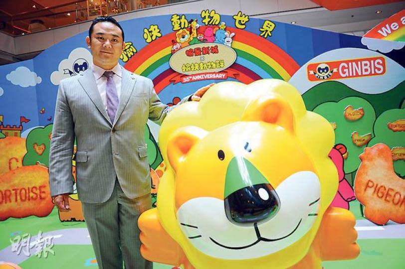 愉快動物餅日本生產商金必氏的社長宮本周治說,香港市場今年銷售額增長目標是10%,即增至約300萬美元。(葉家豪攝) 愉快動物餅日本生產商金必氏的社長宮本周治說,香港市場今年銷售額增長目標是10%,即增至約300萬美元。(葉家豪攝)