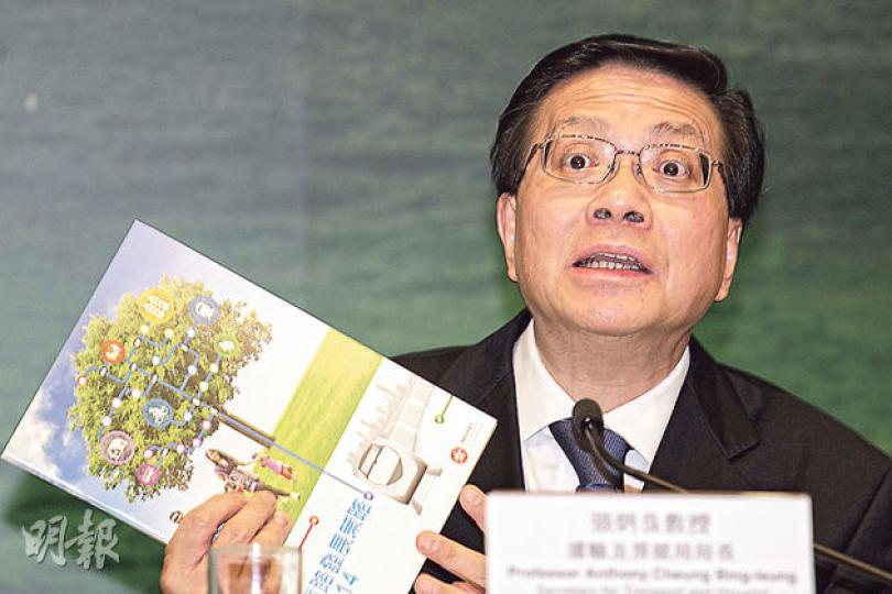運輸及房屋局長張炳良昨公布《鐵路發展策略2014》,他在記者會上多次表示,政府及港鐵已從高鐵工程延誤事件中汲取教訓,將加強規管港鐵工程建造及管理。(郭慶輝攝) 運輸及房屋局長張炳良昨公布《鐵路發展策略2014》,他在記者會上多次表示,政府及港鐵已從高鐵工程延誤事件中汲取教訓,將加強規管港鐵工程建造及管理。(郭慶輝攝)