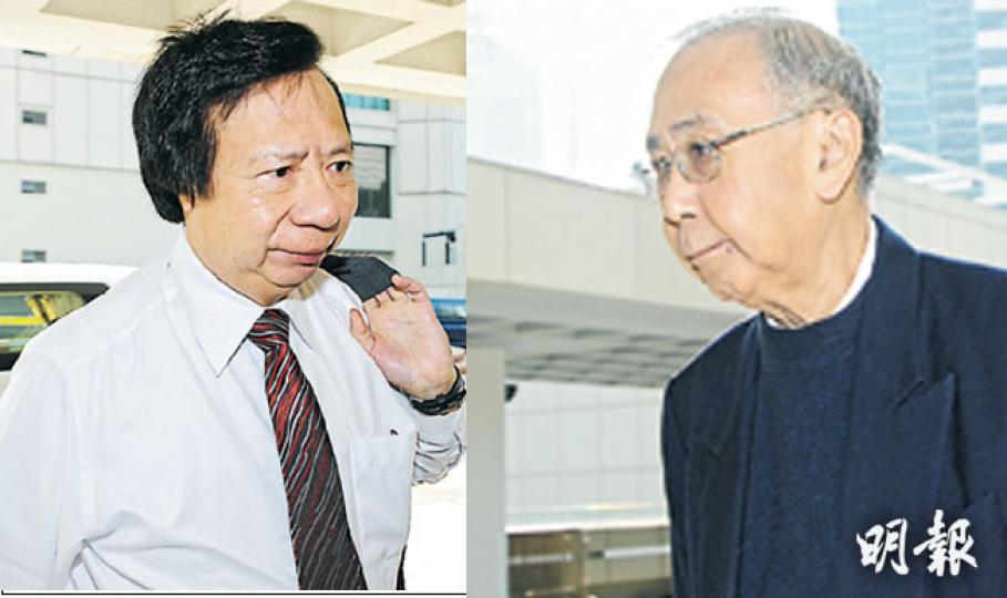 郭炳江(左)表示,許仕仁(右)上任政務司長,直至卸任後,新地的項目被嚴格審查,令進度拖延,他認為許辭任顧問影響了新地。(胡景禧攝)(明報製圖) 郭炳江(左)表示,許仕仁(右)上任政務司長,直至卸任後,新地的項目被嚴格審查,令進度拖延,他認為許辭任顧問影響了新地。(胡景禧攝)(明報製圖)