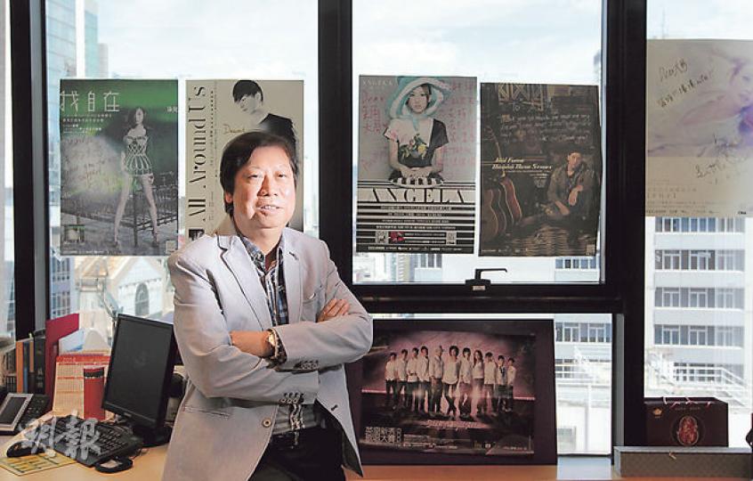 TVB早年元老之一吳雨現為英皇娛樂行政總裁，對比80年代黃金時期，吳雨認為現今香港人才凋零，呼籲業界盡快組織民間聯盟，整合資源應對市場競爭。（李澤彤攝）