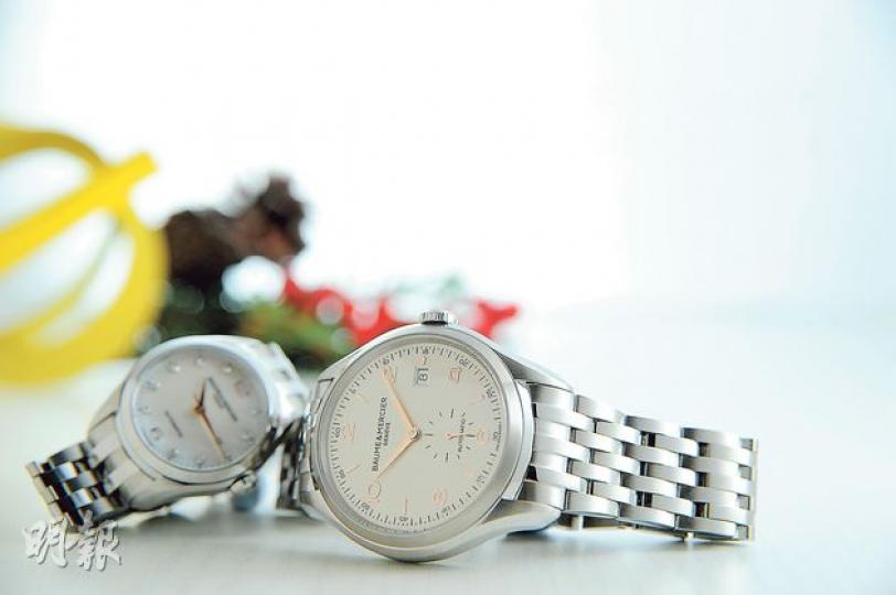 左：IWCClifton 30毫米女裝表、右：IWC Clifton 41毫米自動上鏈表。（胡景禧攝）