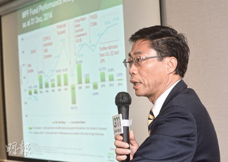駿隆財務策劃顧問行政董事陳銳隆,呼籲積金局將A股納入強積金核准市場,令強積金成員可受惠於A股升幅。(盧翊銘攝) 駿隆財務策劃顧問行政董事陳銳隆,呼籲積金局將A股納入強積金核准市場,令強積金成員可受惠於A股升幅。(盧翊銘攝)