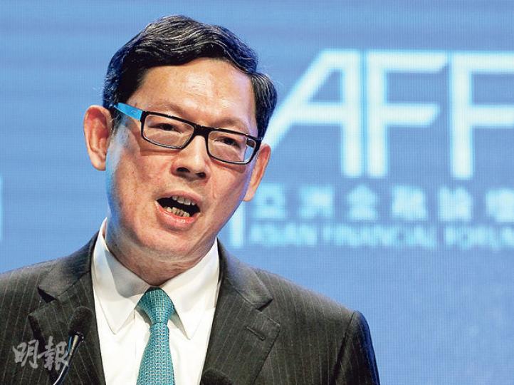 金管局總裁陳德霖表示,金管局將租金收入扣減率提高等措施,不論樓市周期如何仍會推行,強調並非出於樓市熾熱。(郭慶輝攝) 金管局總裁陳德霖表示,金管局將租金收入扣減率提高等措施,不論樓市周期如何仍會推行,強調並非出於樓市熾熱。(郭慶輝攝)