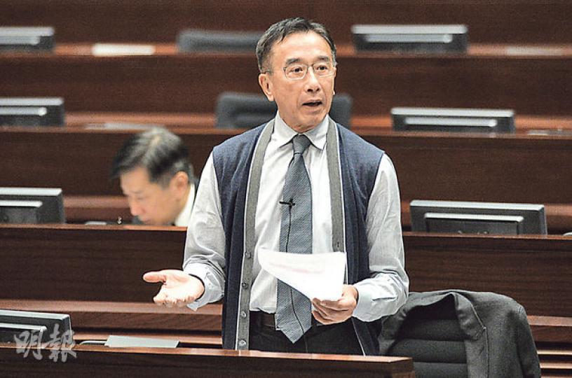 自由黨田北俊昨日質疑,要求現屆人大為下屆人大就2022年的特首選舉作承諾的做法,是不切實際。(盧翊銘攝) 自由黨田北俊昨日質疑,要求現屆人大為下屆人大就2022年的特首選舉作承諾的做法,是不切實際。(盧翊銘攝)