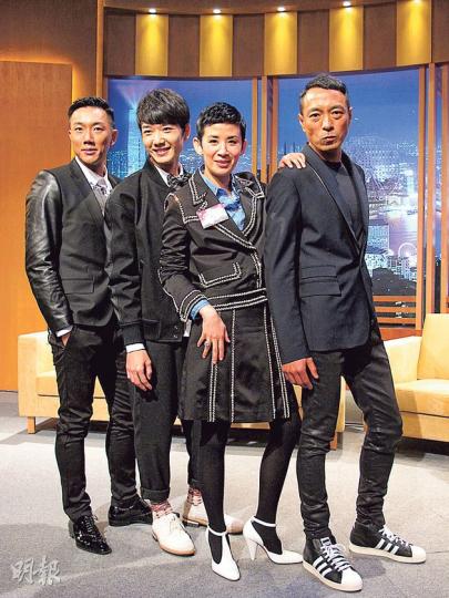 劉浩龍(左起)、蔡瀚億、吳君如及姜皓文同以黑Look示人很合拍。(攝影/記者:鍾一虹) 劉浩龍(左起)、蔡瀚億、吳君如及姜皓文同以黑Look示人很合拍。(攝影/記者:鍾一虹)