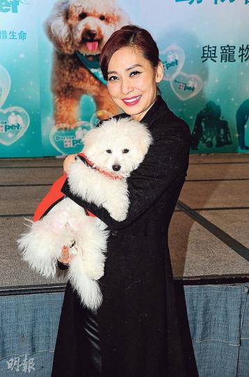 鄺美雲帶同愛犬出席動物醫生活動。(攝影/記者:鍾偉茵) 鄺美雲帶同愛犬出席動物醫生活動。(攝影/記者:鍾偉茵)