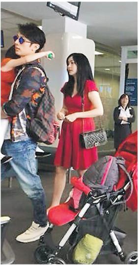 吳尊與老婆、囡囡外遊。（微博圖片）