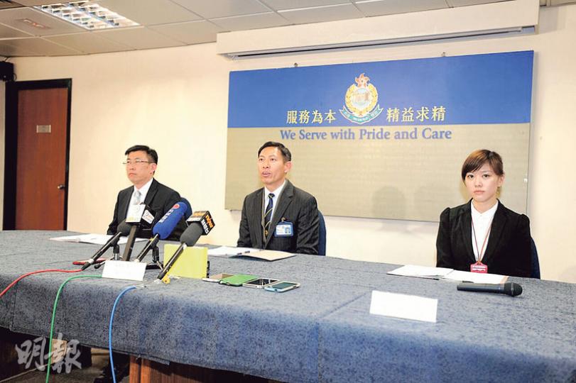 沙田警區重案組主管藍煥欣講述破案經過。(衛永康攝) 沙田警區重案組主管藍煥欣講述破案經過。(衛永康攝)
