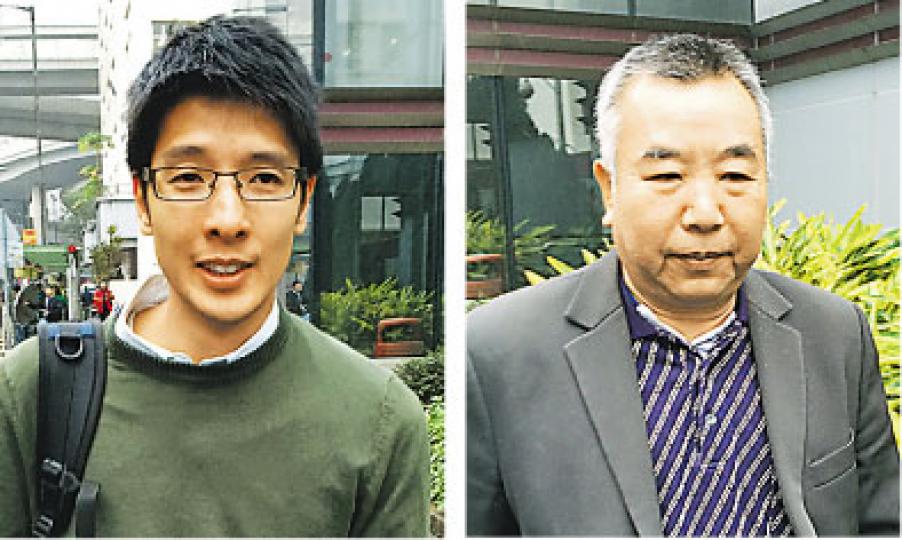 麥嘉緯(左圖)去年10月在旺角佔領區採訪,遭退休漢蘇士傑(右圖)襲擊,眼鏡飛脫,左前額瘀腫,鼻及臉受傷,眼眉更需縫3針。蘇士傑昨承認傷人罪,獲准保釋候判。(黃建邦攝) 麥嘉緯(左圖)去年10月在旺角佔領區採訪,遭退休漢蘇士傑(右圖)襲擊,眼鏡飛脫,左前額瘀腫,鼻及臉受傷,眼眉更需縫3針。蘇士傑昨承認傷人罪,獲准保釋候判。(黃建邦攝)