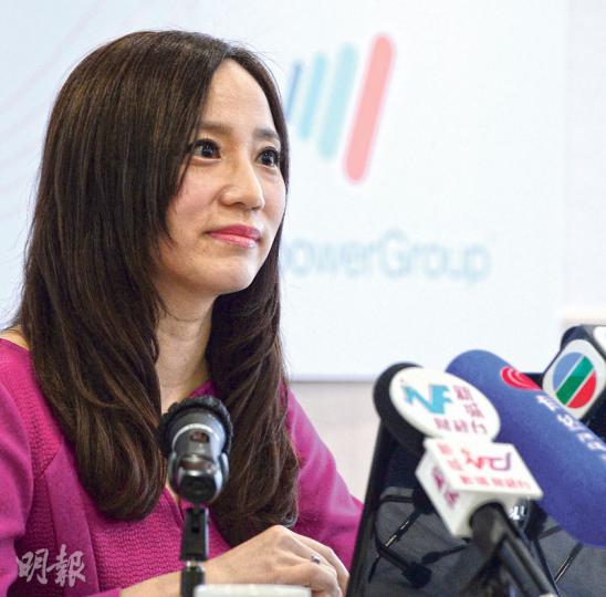 萬寶盛華大中華區副總裁徐玉姍表示,雖然零售業受內地嚴打政策及來港過夜旅客減少影響,但其招聘意欲依然正面,預計今年零售業員工按年加薪3.5%至6%。(劉焌陶攝) 萬寶盛華大中華區副總裁徐玉姍表示,雖然零售業受內地嚴打政策及來港過夜旅客減少影響,但其招聘意欲依然正面,預計今年零售業員工按年加薪3.5%至6%。(劉焌陶攝)