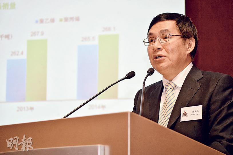 中國神華主席張玉卓表示,煤碳行業仍受供過於求困擾,未來幾年煤碳需求可能只有2%至3%的增幅。(葉家豪攝) 中國神華主席張玉卓表示,煤碳行業仍受供過於求困擾,未來幾年煤碳需求可能只有2%至3%的增幅。(葉家豪攝)