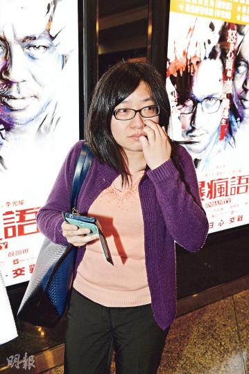 羅小姐邊喊邊做訪問。(攝影﹕娛樂組) 羅小姐邊喊邊做訪問。(攝影﹕娛樂組)