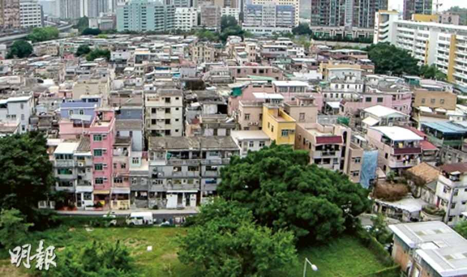 元朗南邊圍314間村屋中,有43%(135間)樓高4層或以上。按照屋宇署執法指引,樓高4層或以上村屋是嚴重僭建,即屬「首輪取締目標」,但屋宇署至今未派人巡查。(明報記者攝) 元朗南邊圍314間村屋中,有43%(135間)樓高4層或以上。按照屋宇署執法指引,樓高4層或以上村屋是嚴重僭建,即屬「首輪取締目標」,但屋宇署至今未派人巡查。(明報記者攝)