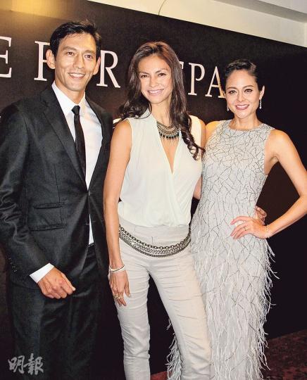 名模夫婦Jocelyn（右）和Anthony（左）為尼泊爾舉行慈善晚會，獲Rosemary（中）撐場。（攝影/記者：柯美）汪圓圓家中有幾名尼泊爾工人，尼泊爾地震後，她有給錢他們幫助受影響的親友。（攝影/記者：柯美）