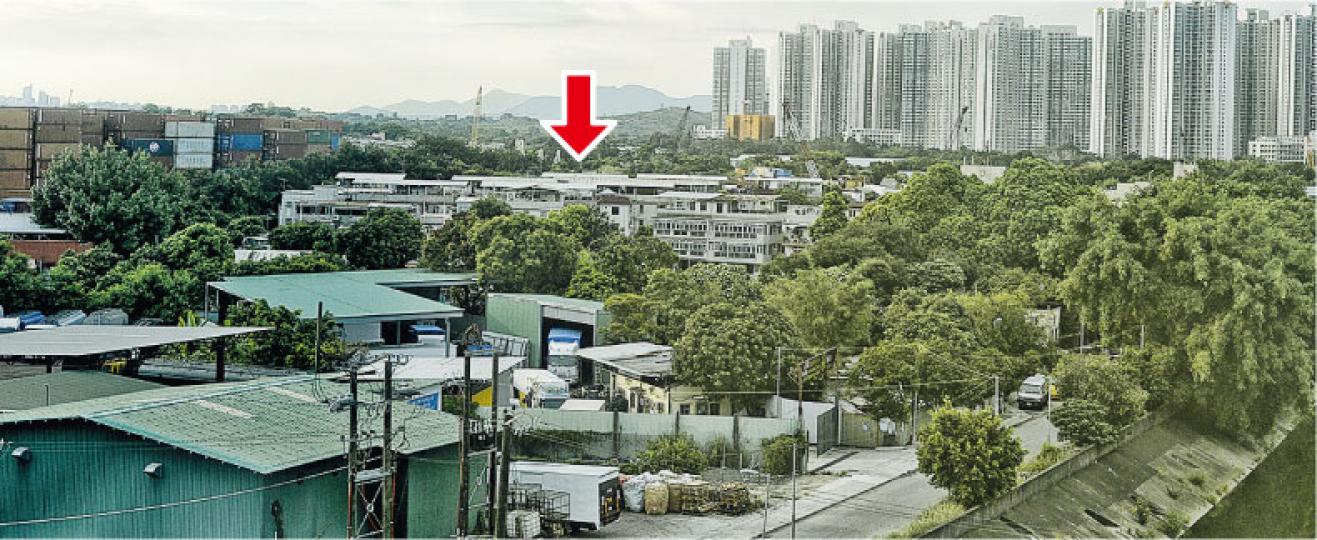 沙洲里二村(箭嘴示、即構想圖的橙色範圍)混集不少寮屋及車場,清拆後將變成約17公頃的區域市鎮公園,與毗鄰的河畔長廊連接,成為區內大型休憩用地,服務元朗和天水圍。圖中遠處是天水圍居屋天盛苑,日後居民可享受洪水橋社區設施。(余俊亮攝)新生新村清拆後將發展科技園和興建住宅,現時該村以南有一片片常耕農地,以北則主要為廢車場,圖為村內一些菜棚。(余俊亮攝) 沙洲里二村(箭嘴示、即構想圖的橙色範圍)混集不少寮屋及車場,清拆後將變成約17公頃的區域市鎮公園,與毗鄰的河畔長廊連接,成為區內大型休憩用地,服務元朗和天水圍。圖中遠處是天水圍居屋天盛苑,日後居民可享受洪水橋社區設施。(余俊亮攝)新生新村清拆後將發展科技園和興建住宅,現時該村以南有一片片常耕農地,以北則主要為廢車場,圖為村內一些菜棚。(余俊亮攝)