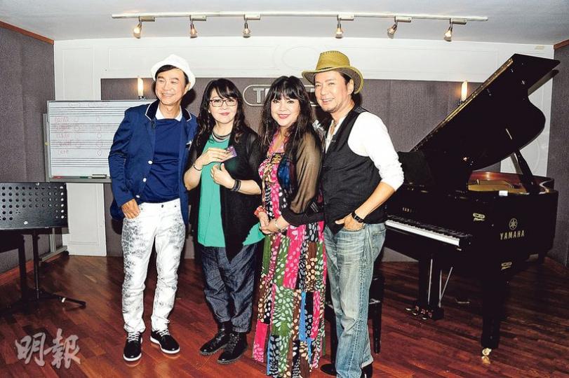 賈思樂（右起）、露雲娜及Christine Samson擔任區瑞強主持的音樂節目嘉賓。（攝影/記者：陳釗）